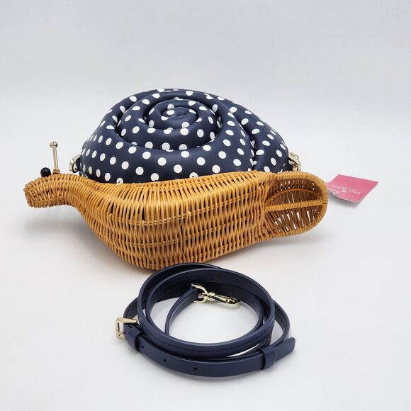 Kate Spade Scarlett Snail Wicker Enchanted Forest Nightcap Crossbody Bag NWT - Picture 5 of 9